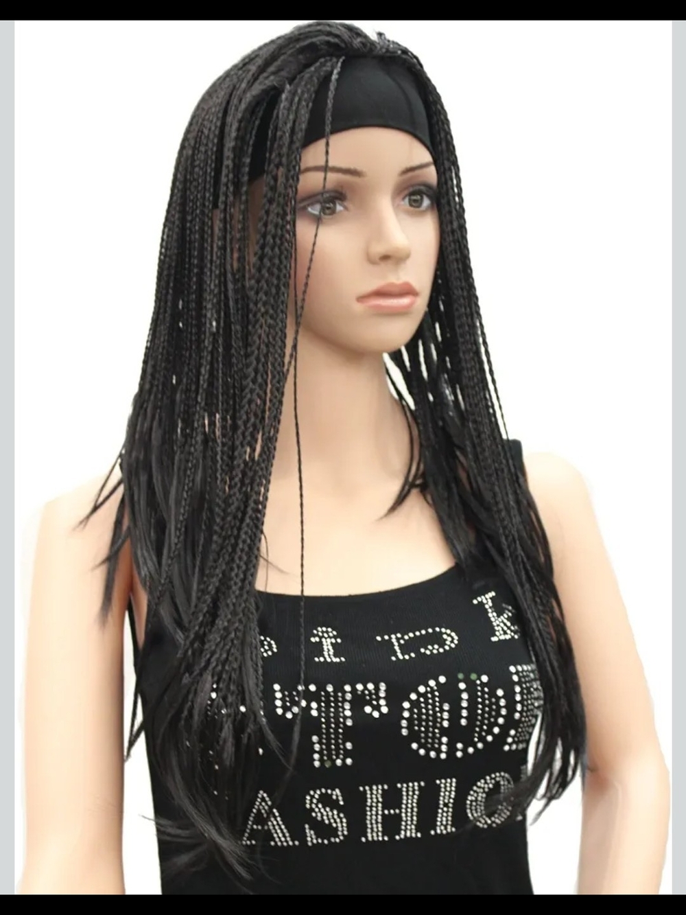Braided Wig Afro Long Synthetic Fully Hand Tied Twist Braided Wigs Natural black